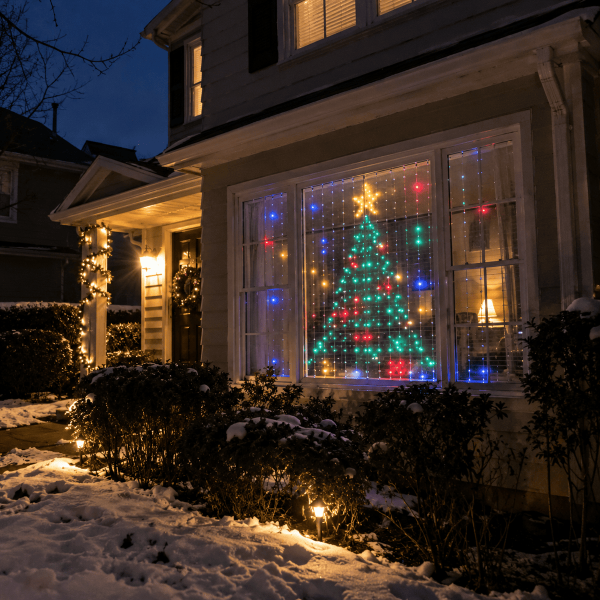 Smart Window Lights – 3×3 m Animated LED Curtain