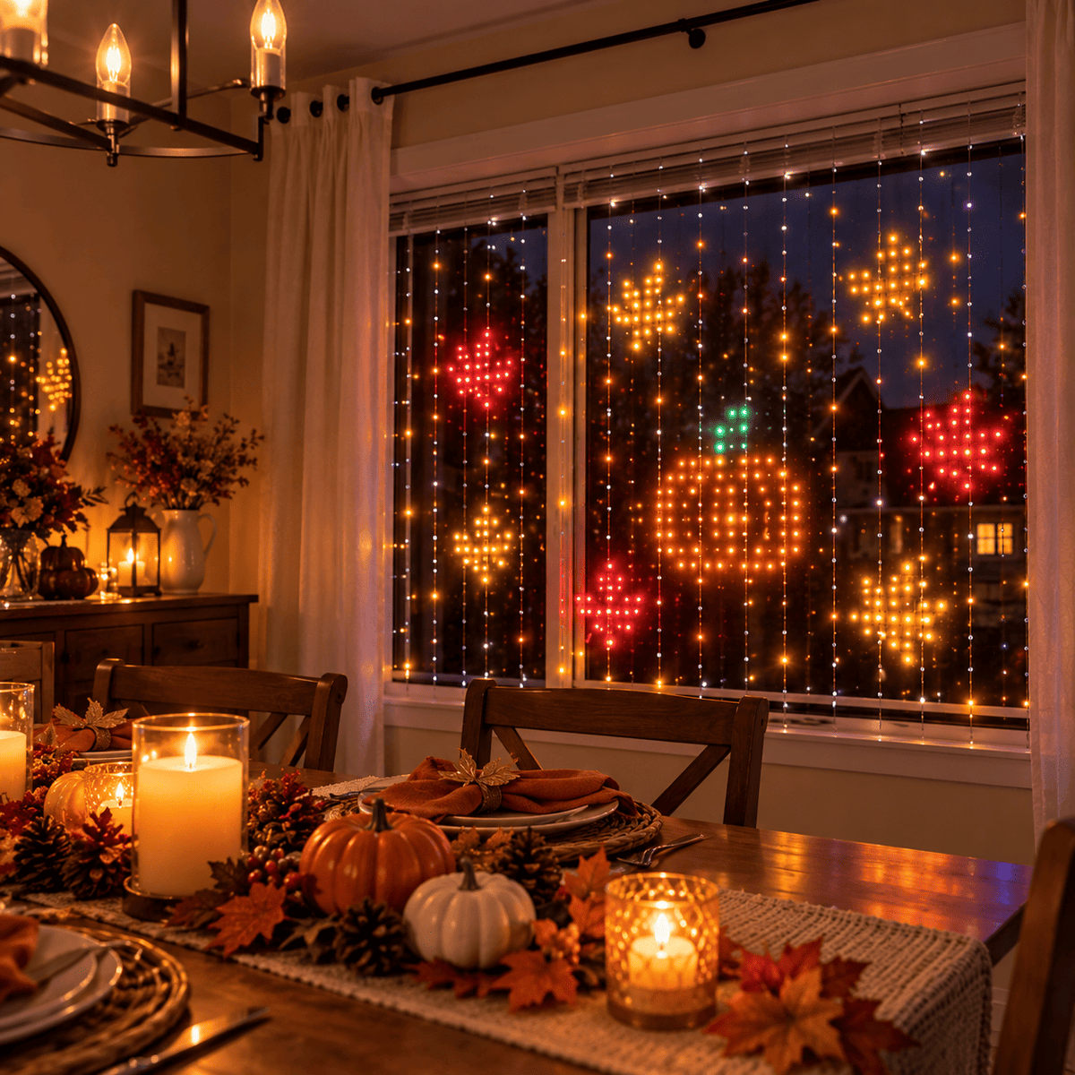 Smart Window Lights – 3×3 m Animated LED Curtain