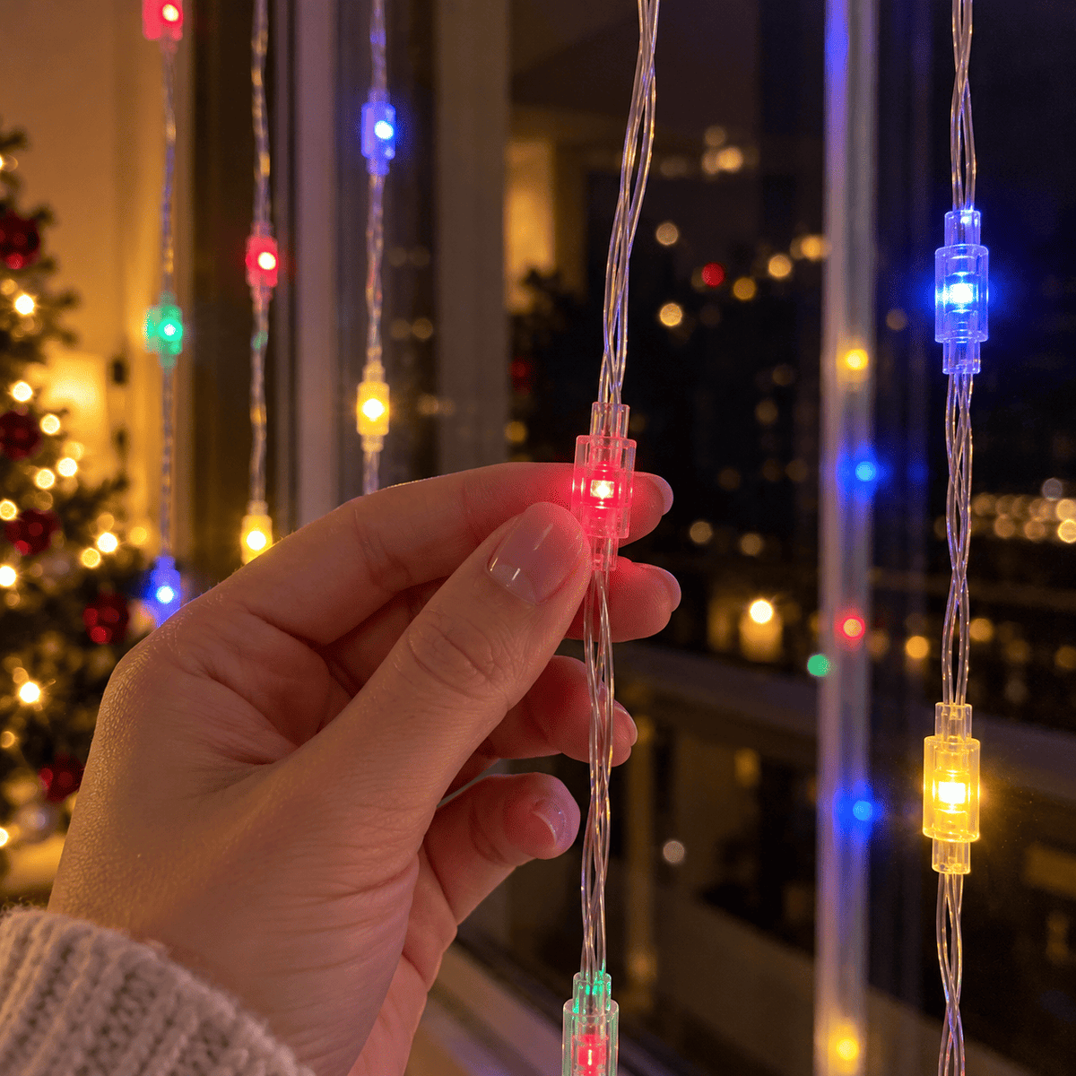 Smart Window Lights – 3×3 m Animated LED Curtain