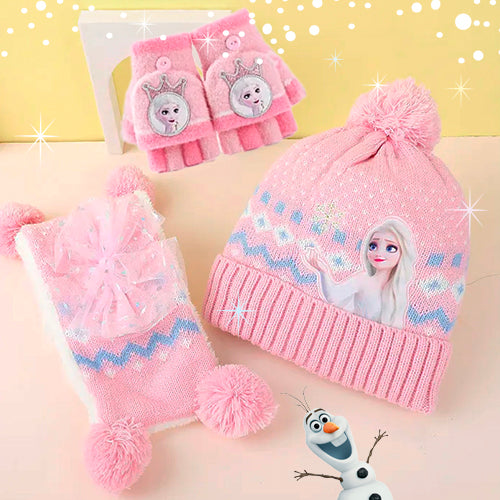 Elsa's Cozy Trio: Hat, Scarf, and Gloves